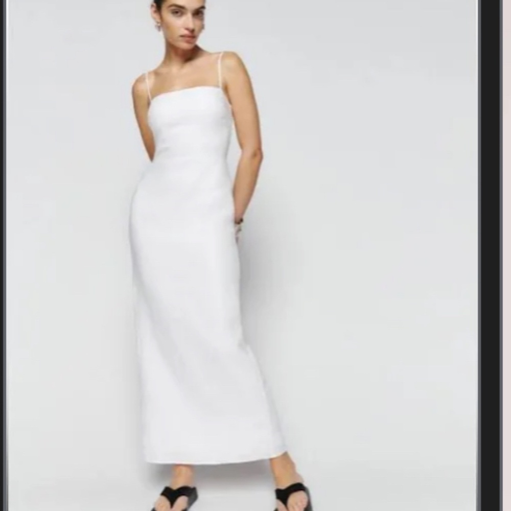Reformation Frankie Linen Dress - white (new with tags!)